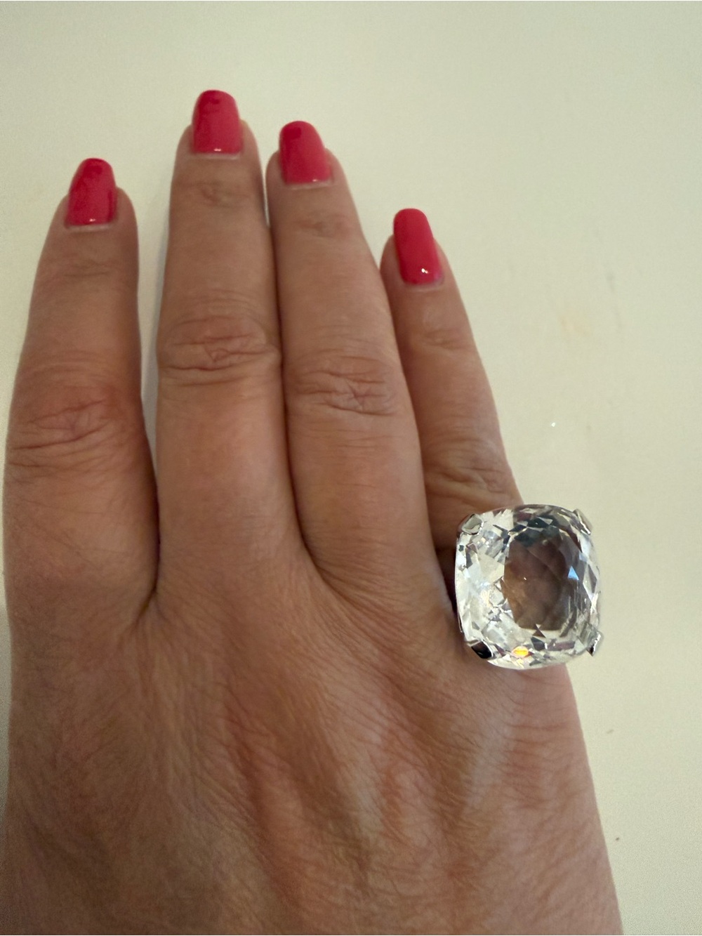 Swarovski Clear Crystal Statement Ring- Some Scratches -size 55- NO BOX
